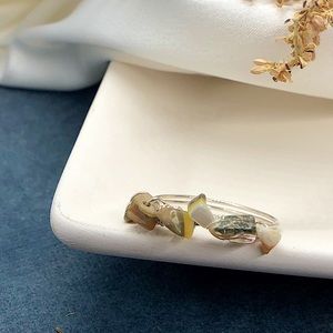 Sterling Silver Mother of Pearl Stacker Ring